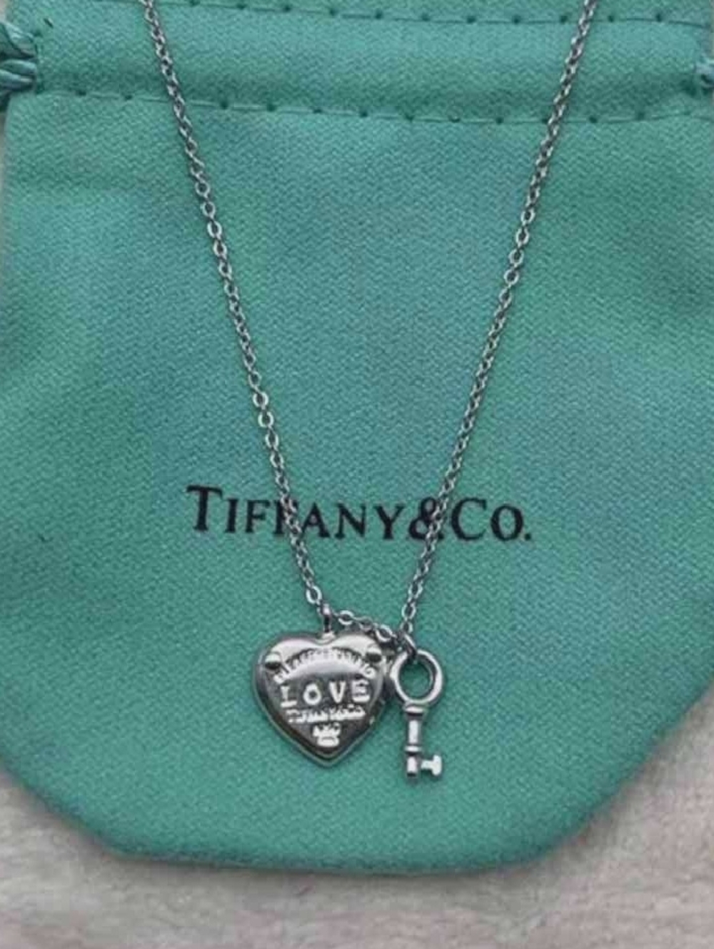 Tiffany & Co. Sterling Silver 'Love' Heart Pendant Necklace - Silver - Picture 2 of 10